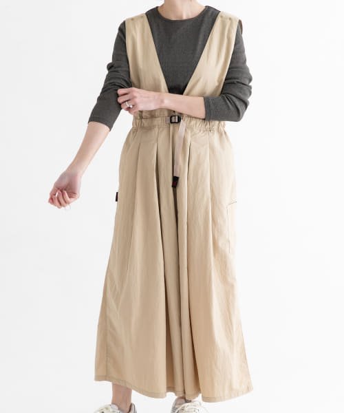 『別注』『撥水/2WAY仕様』GRAMICCI　アクティブナイロンサロペット パンツの2WAY仕様 165cm BEIGE
