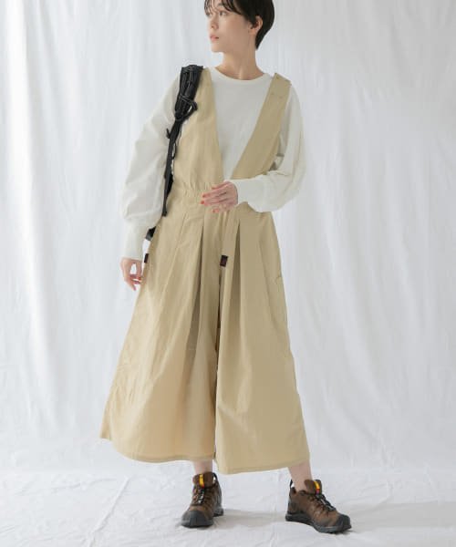 『別注』『撥水/2WAY仕様』GRAMICCI　アクティブナイロンサロペット パンツの2WAY仕様 165cm BEIGE