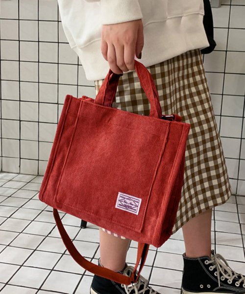 MAISON BREEZE(MAISON BREEZE)/【MAISON BREEZE】ワンポイント ロゴ入り 2WAY ショルダー ミニバッグ トートバッグ KNF012/img09