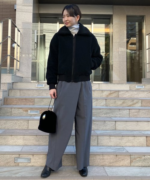 【Audrey and John Wad】ジップアップボアブルゾン H164 B79 W58 H82