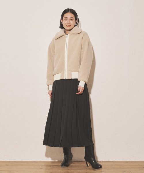 【Audrey and John Wad】ジップアップボアブルゾン H164 B79 W58 H82