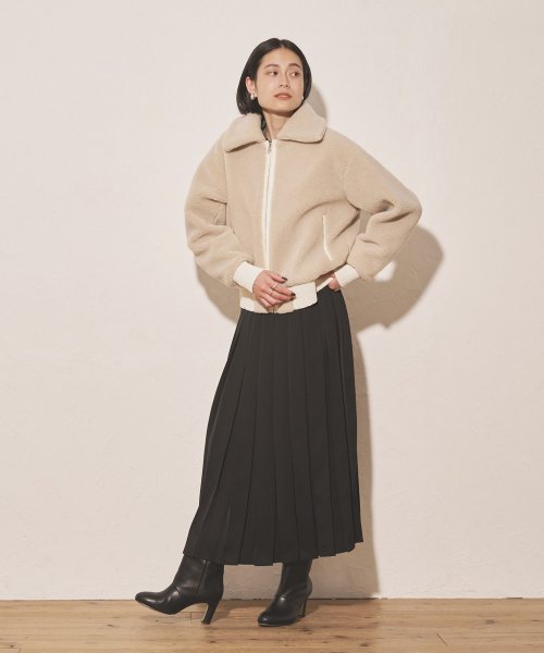 【Audrey and John Wad】ジップアップボアブルゾン H164 B79 W58 H82