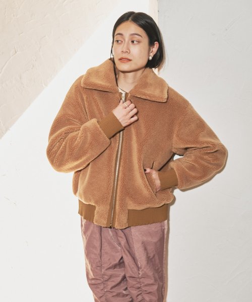 【Audrey and John Wad】ジップアップボアブルゾン H164 B79 W58 H82