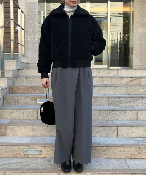 【Audrey and John Wad】ジップアップボアブルゾン H164 B79 W58 H82