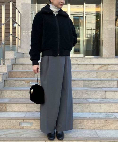 【Audrey and John Wad】ジップアップボアブルゾン H164 B79 W58 H82