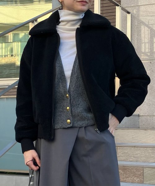 【Audrey and John Wad】ジップアップボアブルゾン H164 B79 W58 H82