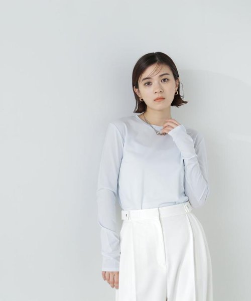 NATURAL BEAUTY BASIC(ナチュラルビューティーベーシック)/＜シアースキンカットソーシリーズ＞クルーネック　24SS/img24