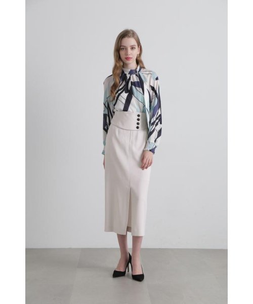 ◆ウエストボタンタイトスカート 