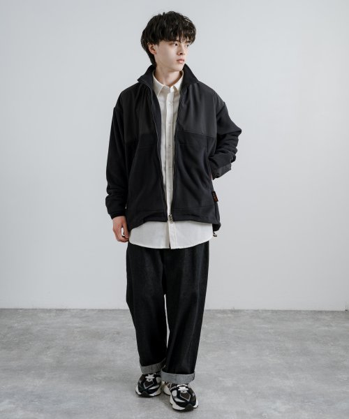 フリースジャケット メンズ レディース アウター ブルゾン スタンドネック オーバーサイズ ビッグシルエット ルーズ ジップアップ ポーラテック クラシック カ 着丈 Upscape 肩幅 身幅 袖丈 メンズ ポーラテック Audience/アップスケープオーディエンス Audience 約74cm