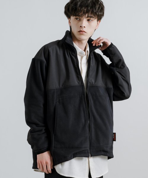 フリースジャケット メンズ レディース アウター ブルゾン スタンドネック オーバーサイズ ビッグシルエット ルーズ ジップアップ ポーラテック クラシック カ 着丈 Upscape 肩幅 身幅 袖丈 メンズ ポーラテック Audience/アップスケープオーディエンス Audience 約74cm