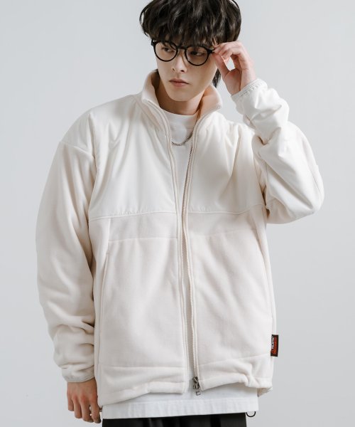 フリースジャケット メンズ レディース アウター ブルゾン スタンドネック オーバーサイズ ビッグシルエット ルーズ ジップアップ ポーラテック クラシック カ 着丈 Upscape 肩幅 身幅 袖丈 メンズ ポーラテック Audience/アップスケープオーディエンス Audience 約74cm