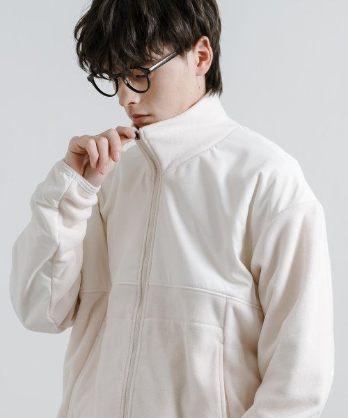 フリースジャケット メンズ レディース アウター ブルゾン スタンドネック オーバーサイズ ビッグシルエット ルーズ ジップアップ ポーラテック クラシック カ 着丈 Upscape 肩幅 身幅 袖丈 メンズ ポーラテック Audience/アップスケープオーディエンス Audience 約74cm