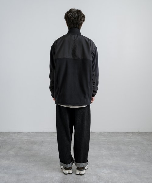 フリースジャケット メンズ レディース アウター ブルゾン スタンドネック オーバーサイズ ビッグシルエット ルーズ ジップアップ ポーラテック クラシック カ 着丈 Upscape 肩幅 身幅 袖丈 メンズ ポーラテック Audience/アップスケープオーディエンス Audience 約74cm