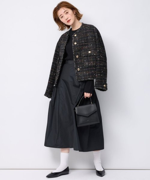 GIOLICA カラーミックスツイード ジャケット #075 #002 #305 #310 カラーミックスツイード モノトーンミックス レッドミックス ホワイト