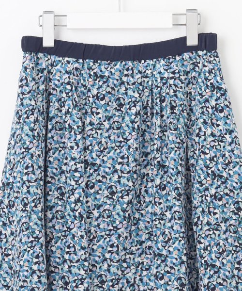 【洗える】フラワーペタルプリント スカート 