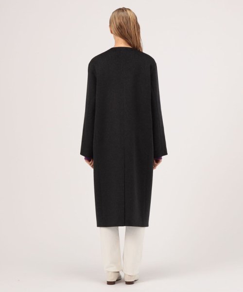 カシミヤビーバー クルーネックロングコート 