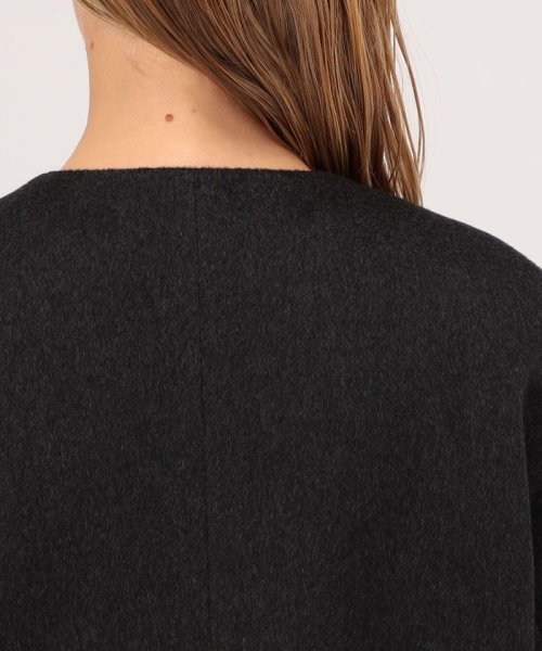 カシミヤビーバー クルーネックロングコート 