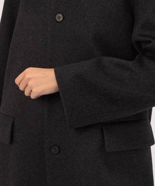 カシミヤビーバー クルーネックロングコート 