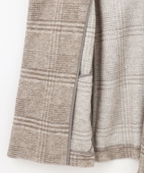 【キルトピン付き】ECOLANAスライバーチェック フーデットアウター 