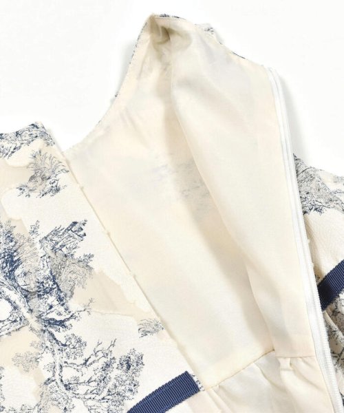 【日本製】トワルドジュイ柄カットドビージャンパースカート(110~130cm) ショコラ