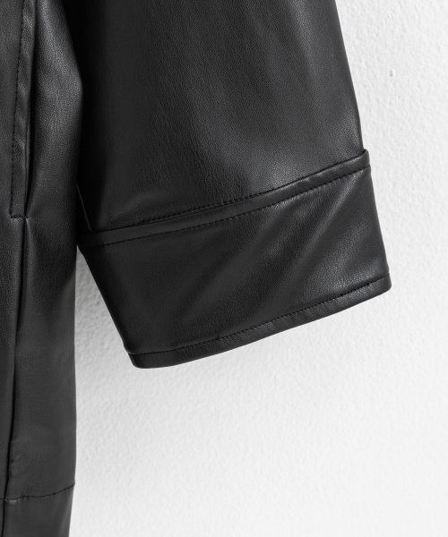 レザージャケット カーコート フェイクレザー メンズ アウター 革ジャン カバーオール オーバーサイズ ビッグシルエット ワイド ルーズ アメカジ カジュアル Upscape 着丈 肩幅 約56cm 身幅 袖丈 メンズ アメカジ Audience/アップスケープオーディエンス Audience 約57cm