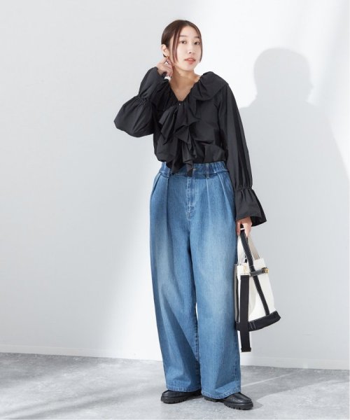 アンティークデニム ギャザータックパンツ 身長