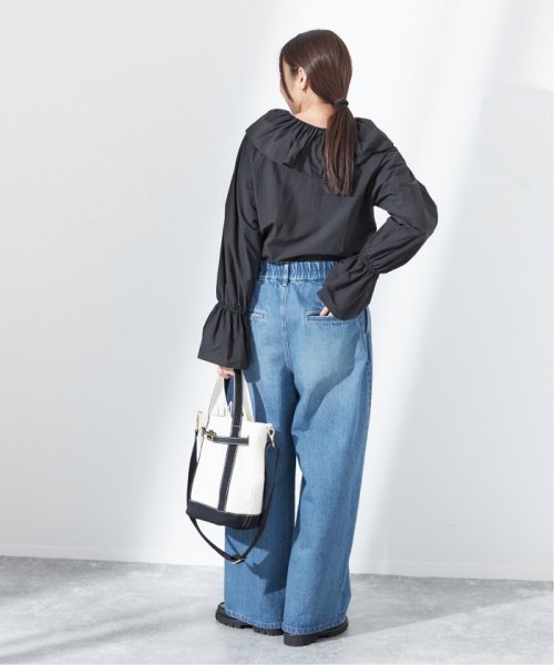 アンティークデニム ギャザータックパンツ 身長