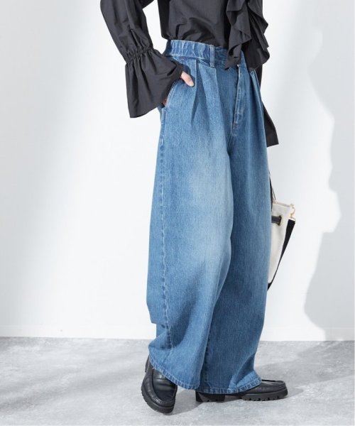 アンティークデニム ギャザータックパンツ 身長