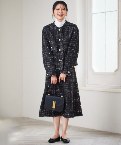 GIOLICA カラーミックスツイード ジャケット #075 #002 #305 #310 カラーミックスツイード モノトーンミックス レッドミックス ホワイト