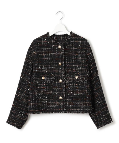 GIOLICA カラーミックスツイード ジャケット #075 #002 #305 #310 カラーミックスツイード モノトーンミックス レッドミックス ホワイト