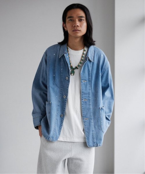 デニム カバーオール ブリーチ加工で雰囲気のある仕上がりとなっています 予めご了承ください