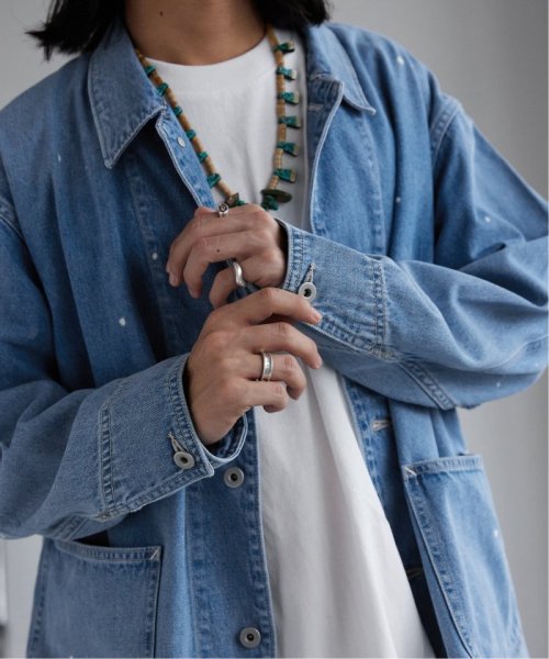 デニム カバーオール ブリーチ加工で雰囲気のある仕上がりとなっています 予めご了承ください