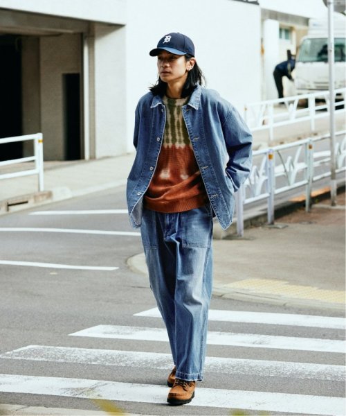 デニム カバーオール ブリーチ加工で雰囲気のある仕上がりとなっています 予めご了承ください