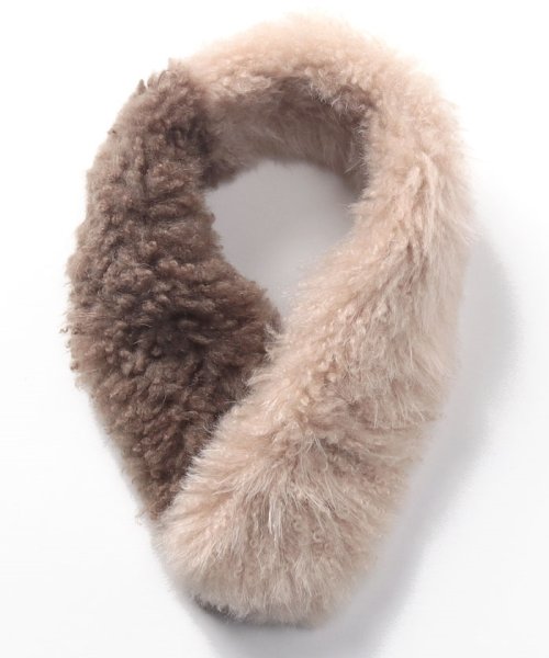 カシミヤファー配色STOLE 