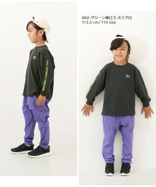 devirock(デビロック)/デビラボ BIGシルエット プリント袖リブ 長袖Tシャツ 子供服 キッズ 男の子 女の子 トップス 長袖Tシャツ ロンT 綿100% 吸汗 ビッグシルエット/img10