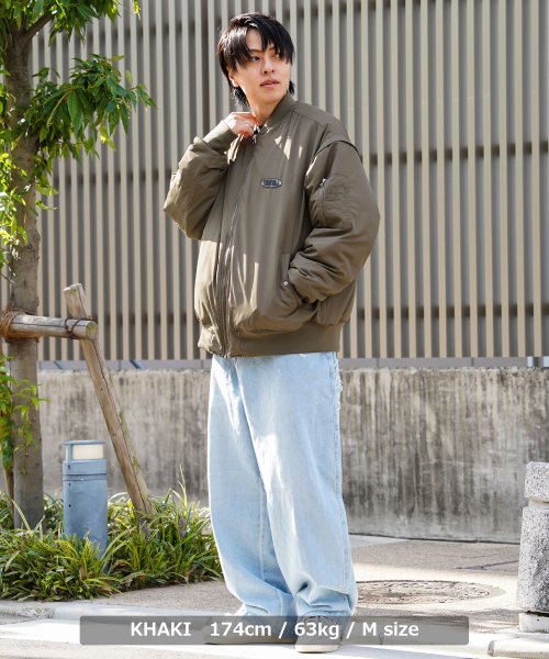 1111clothing(ワンフォークロージング)/◆2way パディング MA－1◆ ミリタリージャケット メンズ 2way ジャケット レディース ベスト フライトジャケット ワンポイント ロゴ アウター/img12