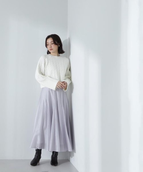 NATURAL BEAUTY BASIC(ナチュラルビューティーベーシック)/シャイニーシアーボイルスカート　24SS/img07