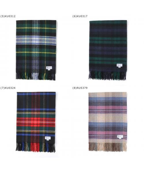 ◆ジョンストンズ カシミヤ 大判 ストール wa56 チェック柄 カシミヤ 大判 ストール