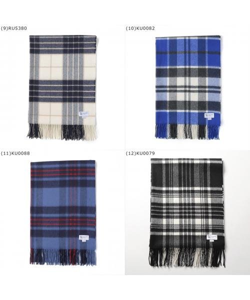 ◆ジョンストンズ カシミヤ 大判 ストール wa56 チェック柄 カシミヤ 大判 ストール