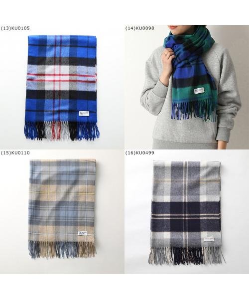 ◆ジョンストンズ カシミヤ 大判 ストール wa56 チェック柄 カシミヤ 大判 ストール