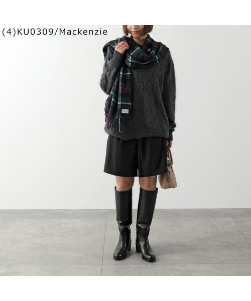 ◆ジョンストンズ カシミヤ 大判 ストール wa56 チェック柄 カシミヤ 大判 ストール