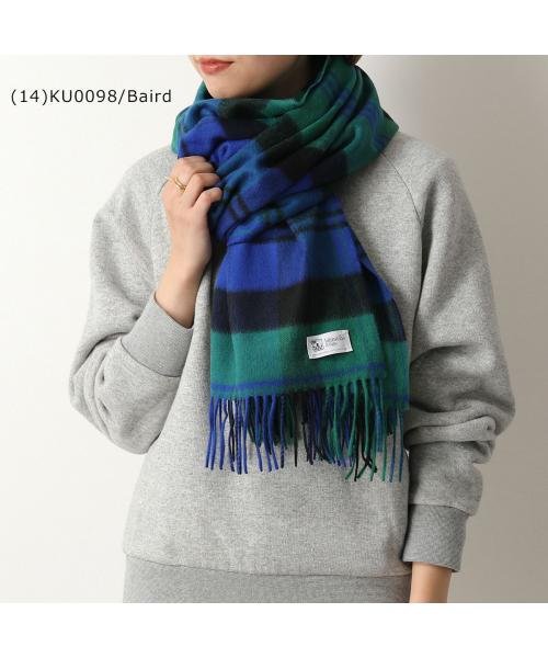 ◆ジョンストンズ カシミヤ 大判 ストール wa56 チェック柄 カシミヤ 大判 ストール