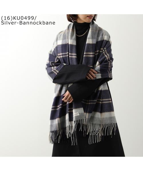 ◆ジョンストンズ カシミヤ 大判 ストール wa56 チェック柄 カシミヤ 大判 ストール