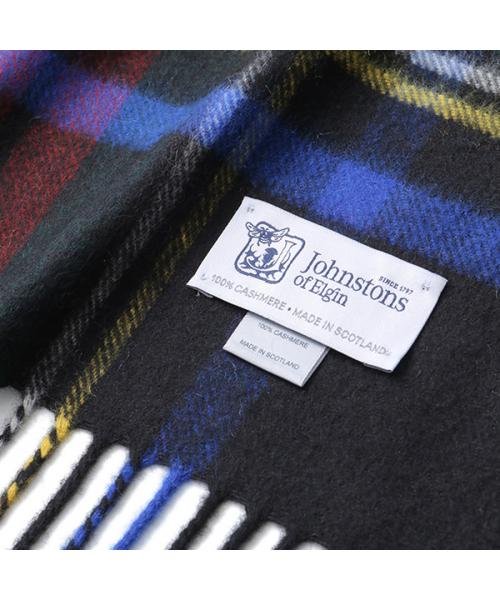 ◆ジョンストンズ カシミヤ 大判 ストール wa56 チェック柄 カシミヤ 大判 ストール
