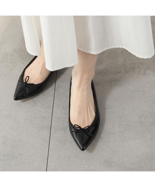 Repetto ブリジットバレエシューズ ポインテッドトゥ エナメル黒 36 - 靴