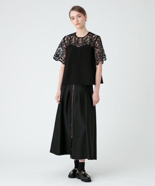 【LOULOU WILLOUGHBY】ジップアップタックスカート 【洗える】ウスカルデニム スカート KUE2635586185(20196円)