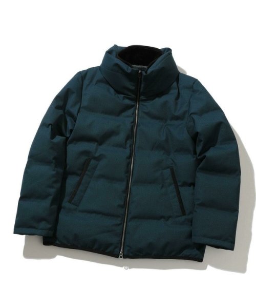 マイクロブロックチェックボリュームネックダウン 