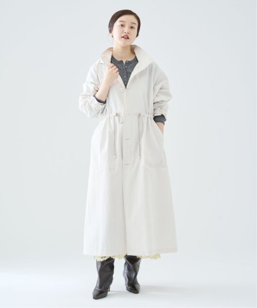 コットンナイロンタッサーオーバーコート ネイビー イエロー