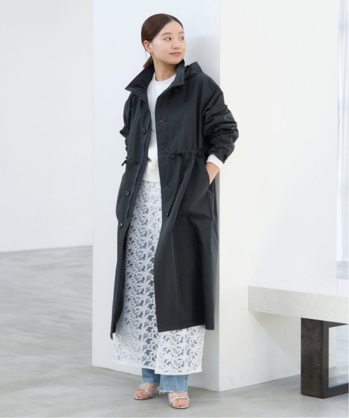 コットンナイロンタッサーオーバーコート ネイビー イエロー