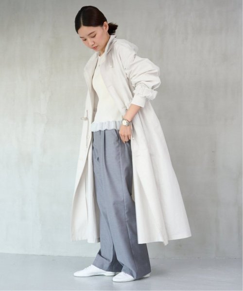 コットンナイロンタッサーオーバーコート ネイビー イエロー